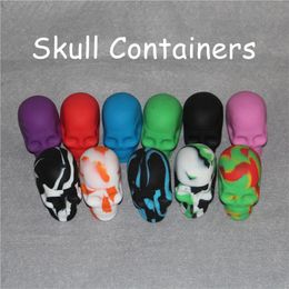 Newest Skull Silicone Hash Oil Container Oil Slicks Container Skull Silicone Container Wax Dab Jar Platinum Cured Oil Cosmetic Containers