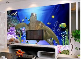 Home Decor Living Room Natural Art 3D underwater world turtle TV wall decoration painting