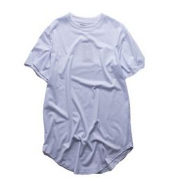 -Großhandel hohe Qualität Westen erweiterte T-Shirt Mann-Sommer-Curved Hem Longline Hip Hop-T-Shirts Städtische Blank-Männer T Shirts