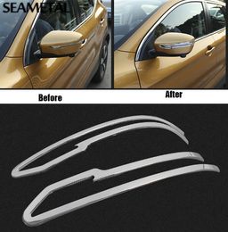 For Nissan Qashqai J11 2nd Rogue 2014 2015 2016 2017 Car Rearview Mirrors Decoration Chrome Trim Exterior Trim Accessories