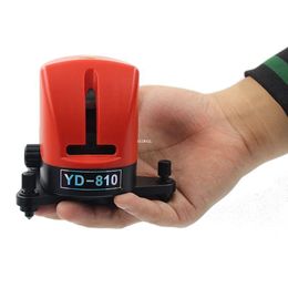 Freeshipping YD-810 360 degree self-leveling Cross Red Laser Level Wave length 635nm 1V1H Red 2 line 1 point Mini portable Instrument
