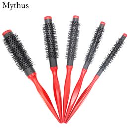 5 Size Aluminum Barrel Nylon Hair Air Round Brush Salon Styling Bangs Short Hair Buckle Small Rolling Hair Brush