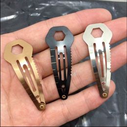 Gold und Silber EDC Multi Tool Haarspange Haarnadel Edelstahl Taktischer Cutter #R49