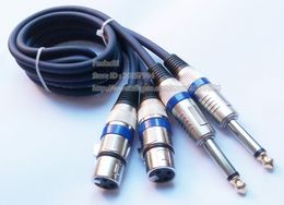 Audio Cables, Dual Microphone XLR 3Pin Female Speaker Jack to Dual 6.35MM Mono Male Plug Connector MIC Cable About 1M/2PCS