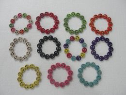 2017 hot sales 15mm*12 Beads turquoise Peace mark Bracelet mix 10 Colour 10pcs/lot for Women Charm Braided Jewellery Drop shipping
