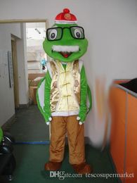 Hight quality cute old glasses Turtle mascot Costume custom cartoon character adult size carnival Halloween costume fancy dress