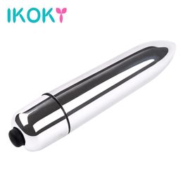 IKOKY Silver Sex Vibrators for Women G Spot Clit Bullet Vibrating Massage Dildo Toys for female Products Hot Selling shop q170718