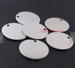 Lot 10pcs wholesale in bulk wholesale Stainless steel shiny polished plain Round Medals Pendant charms silver tone more size