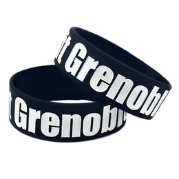 50PCS CrossFit Grenoble 1 Inch Wide Sport Silicone Rubber Bracelet no Gender Jewelry for Promotion Gift