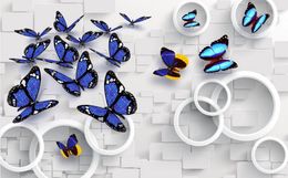 Modern minimalist butterfly 3D stereo TV wall mural 3d wallpaper 3d wall papers for tv backdrop