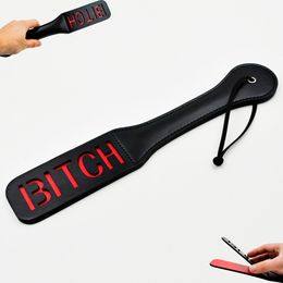 Fetish "Bitch" leather spanking paddle flirt clap slap pat on ass male female Sex toys for women men adult couples slave game 17308