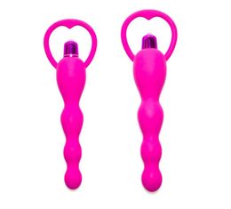 Silicone Anal Beads Vibrator Vibrating Anal Butt Plug Adult Sex Products Masturbation Waterproof Anal Sex Toys Ana Colours Free Shipping