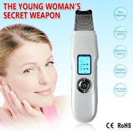 LED Mini Portable Facial ultrasonic face massager Ion Skin Scrubber Peeling Facial Cleaner Massager