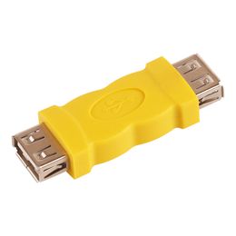 ZJT50 USB Connector Yellow Colour USB A Female jack to A Female Jack Adapter USB 2.0 AF to AF Converter
