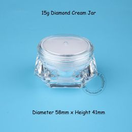 30pcs/Lot Wholesale High Quality 15g Plastic Cream Jar Diamond Women Makeup Container 1/2 OZ Eye Cream Vial 15 Gram Packaging