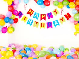 Happy Birthday Photography Backdrops Vinyl Colourful Balloons Kids Child Photo Background Newborn Baby Studio Booth Props