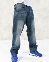 Wholesale-New style man loose jeans hiphop skateboard jeans baggy pants denim pants hip hop men jeans big size 30-46