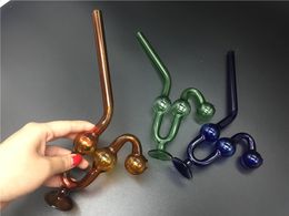 Wholesale Big thick Colorful 20cm snakelike glass pipes bongs oil burners smoke tobacco herb bongs with bowl water hookahs pipe with base