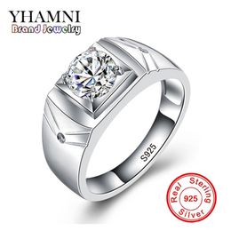engagement rings for sale Australia - YHAMNI Original Real 925 Sterling Silver Rings for Man Hot Sale Men Wedding Jewelry Ring 1 Carat CZ Diamond Engagement Ring MJZ011