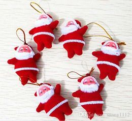 Christmas tree ornaments Santa Claus new year decor CHRISMAS Tree Decorations gold rope Hanging Ornaments red tiny santa dolls