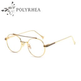 Classic Retro Clear Lens Eyeglasses Women Frames Radiation protection Glasses Computer mirror Oval Frame Metal With Box And Cases