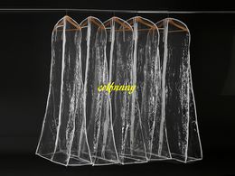 20pcs/lot Fast shipping Transparent Wedding Dress Dust Cover Omniseal Extra Large Waterproof PVC Solid Wedding Garment Storage Bag