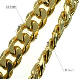 necklace chain Cuban Chain Necklace Heavy Mens 18k gold filled Solid Cuban Curb Chain