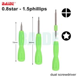 2 in 1 High Quality 70mm to 84mm Dual Screw Driver Key 0.8 Pentalobe Star 1.5 Phillips Combination Screwdriver for iPhone Repair 2000pcs/lot