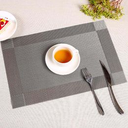 1PC 6 colors PVC kitchen dinning bamboo table Placemats Table cloth mat manteles individuales doilies cup mats coaster pad