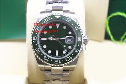 40mm Men watches 116710 stainless steel bracelet sapphire glass Ceramic border green dial Men's automatic watch watches