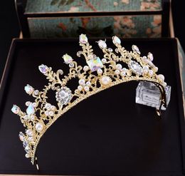 Gold Shinning Bridal Crown Crystal Diamonds High Quality Wedding Jewelry Accessories Tiaras Hair Head wear Jewelry Women Tiaras LD028
