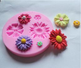 Silicone Mold Small Daisy Sugar Craft DIY Gumpaste Cake Decorating Clay Decoration Tools Baking Moulds Free Shipping