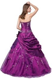 New Elegant Stock Purple Royal Blue Ball Gown Quinceanera Dresses 2017 Beaded Crystals Sweet 16 Dresses For 15 Years Debutante G297Q