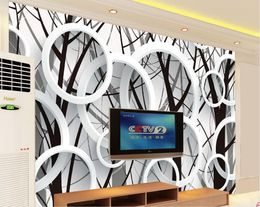 Top Classic 3D European Style Branch silhouette 3d ring fashion background wall mural photo wallpaper