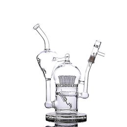 JM FLOW Recycler Dab Oil hookahs Rigs Water Pipes with Inline to Sprinkle Perc 10.5 Inches and 14mm Joint