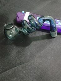 Small Coloured spiral pots glass bongs accessories , Unique Oil Burner Glass Pipes Water Pipes Glass Pipe Oil Rigs Smoking with Dropper