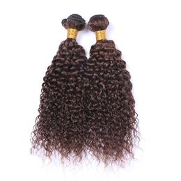 Hot Sale 8A Brazilian Curly Hair 3pcs/lot Malaysian Curly Virgin Hair Curly Weave Bundles Human Hair Extensions Natural Colour Dark Brown #4