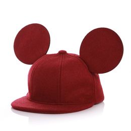 Toddler Children Boys Girls Cap Baby Baseball Caps Infant Kids Winter Hats Autumn With Cute Ears Casual Hip Hop Woollen Snapback