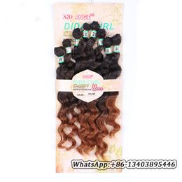 8pcs lot Brazilian Loose Deep Wave synthetic Fibre Hair Extension 1420quot Loose Curly Hair Weave Weft Dyeable ombre T1B30 Wa5128018