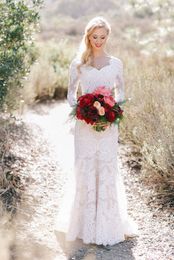 Mermaid Lace Modest Wedding Dresses With Long Sleeves Sweetheart Sheer Sleeves Country Modest Bridal Gowns Couture Custom Made