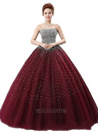 2017 Real Photo Ruffles Long Ball Gown Two Pieces Quinceanera Dresses with Organza Beaded Plus Size Prom Pageant Debutante Party Gown BM09
