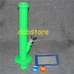 Silicone Oil Wax Dab Kit with 5.51*4.52 inch Mat Pad silicone bong and 2 pcs 5ml silicone wax containers free shipping