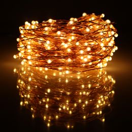 wholesale 49ft 15m 300led chrismas halloween string lights decoration party copper wires led fairy lights12v1a adaptereuukusau plug from dropshipping