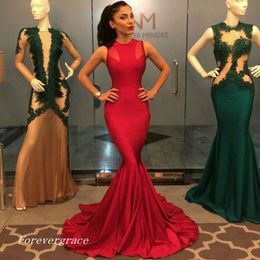 Long Red Mermaid Prom Dress Elegant Arabic Style Evening Party Reception Gown Custom Made Plus Size