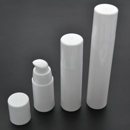 20pcs/lot 15ml 30ml 50ml White Empty Plastic Shampoo Cosmetic Sample Containers Emulsion Lotion Airless Pump Bottles SPB87