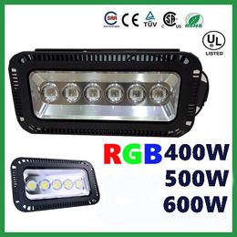Free shipping Outdoor Waterproof RGB LED Floodlight 200W 300W 400W 500W 600W Ultra Bright COB LED Flood Lights AC 85-265V