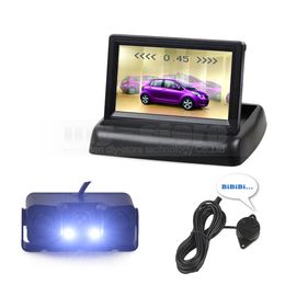 4.3inch Car Reversing Camera Kit Back Up Car Monitor LCD Display Parking Radar Sensor 2 in 1 Car Camera Parking System