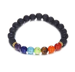 8mm Natural Lava Stone Healing Beaded Charm Bracelets Jewelry For Men Women Decor Fashion Accessories