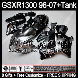 gloss black 8gift For SUZUKI Hayabusa GSXR1300 96 97 98 99 00 01 TOP silver 13MY171 GSXR 1300 GSX-R1300 GSX R1300 02 03 04 05 06 07 Fairing