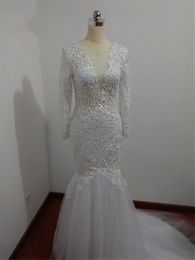 2017 Sexy Elegant Full Backless Appliques Mermaid Wedding Dresses With Crystal Sequin Tulle Plus Size Bridal Gowns Vestido De Novia BM03